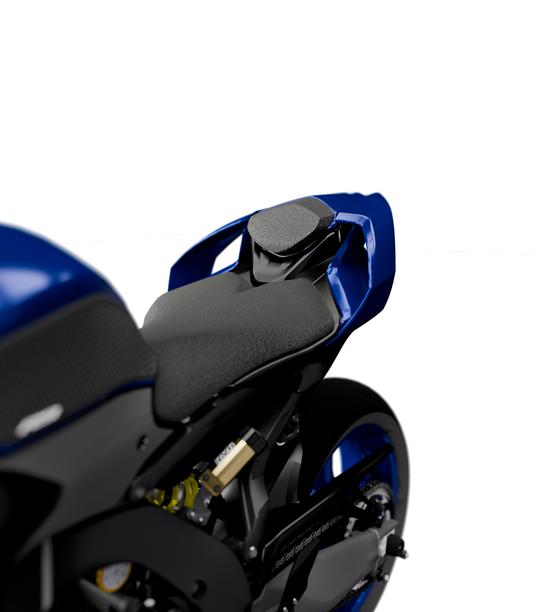 Blue Yamaha R9 with RaceLab side cover wings