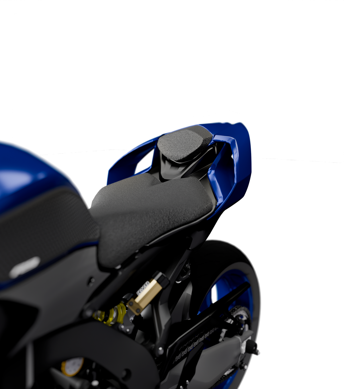Blue Yamaha R9 with RaceLab side cover wings